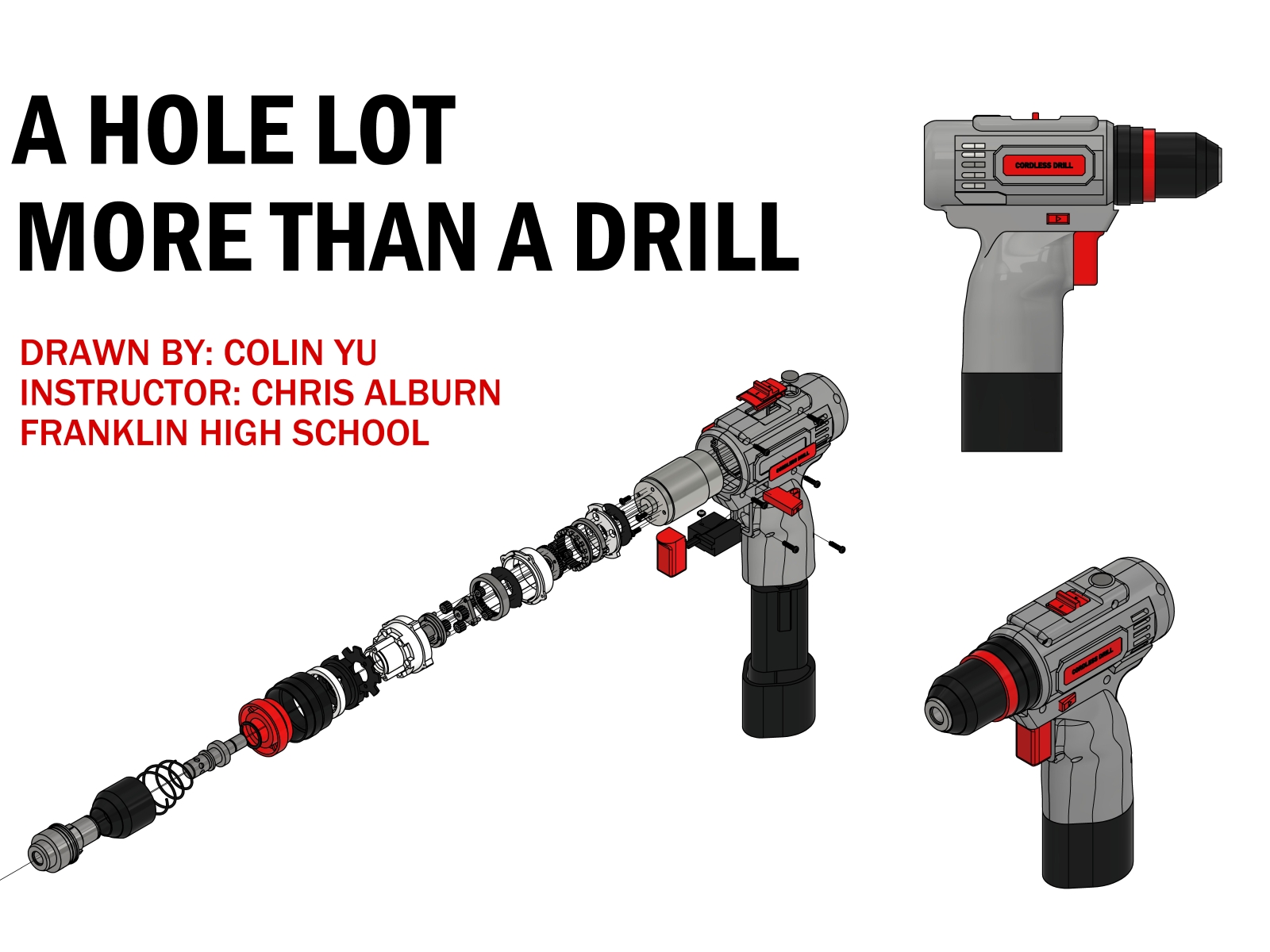 Exploded cover page of drill motor.